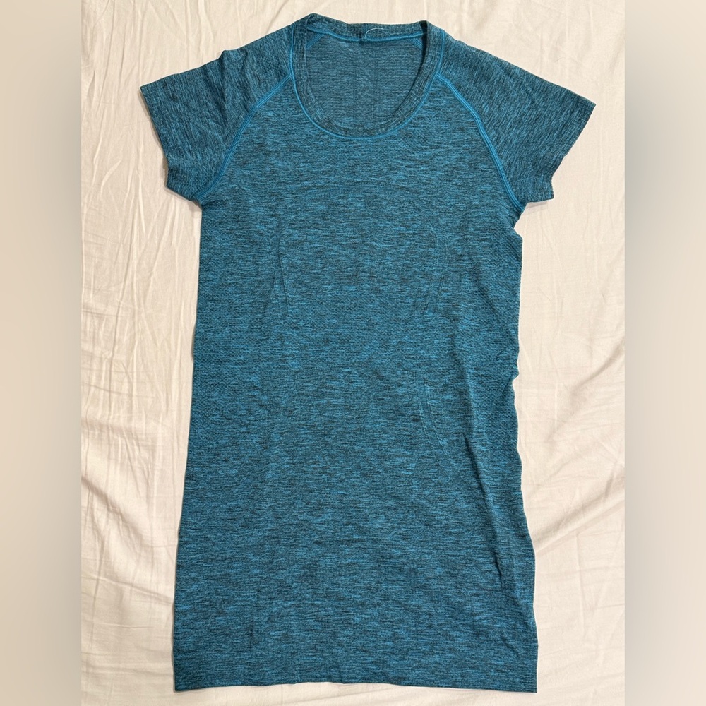 Lululemon Swiftly Tech Short Sleeve Crew Shirt heathered peacock - Size 4